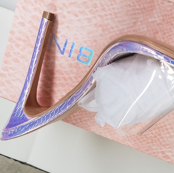 Transparent Clear Perspex High Heel IceSnake Print - Picture 8 of 8